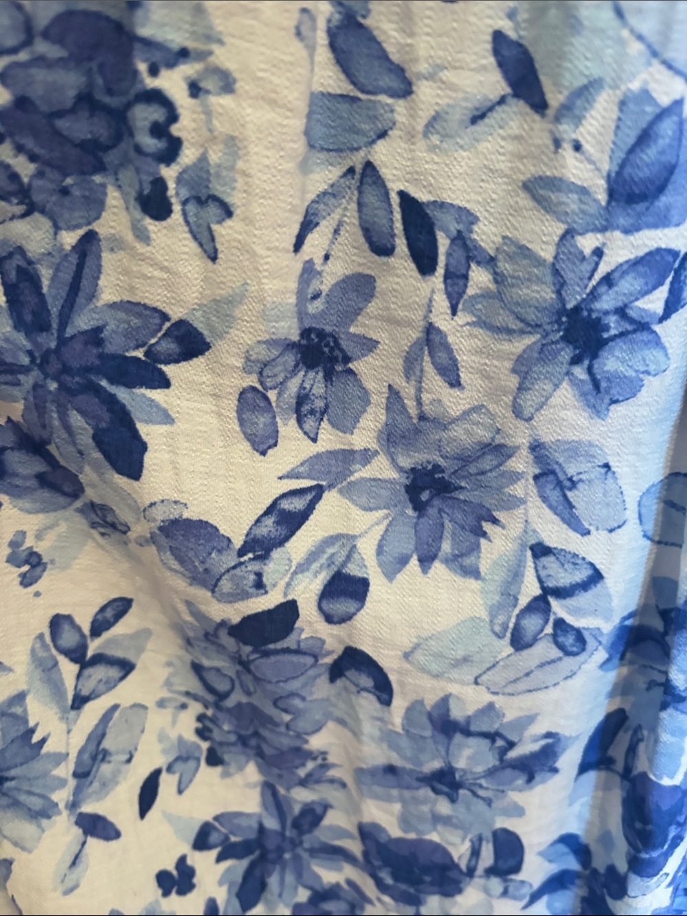 H&M White and Blue Floral Long Sleeve Midi Dress - Picture 4 of 6